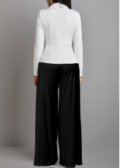 Asymmetry Long Black Shawl Collar Jumpsuit