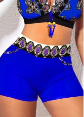 Tribal Print Tie Royal Blue Bikini Set