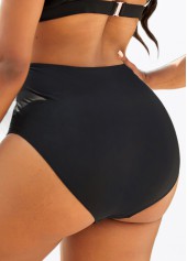 Cross Strap Mid Waisted Blue Bikini Bottom