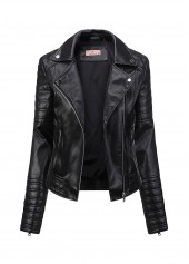 Zipper Lapel Black Long Sleeve Jacket