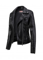 Zipper Lapel Black Long Sleeve Jacket