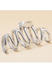 Wave Design Silvery White Metal Detail Barrette