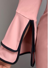 Belted Dusty Pink Round Neck Dress