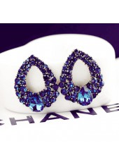 1 Pair Dark Blue Teardrop Earrings