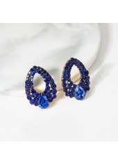 1 Pair Dark Blue Teardrop Earrings