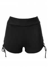 Wide Strap Patchwork Black Swimdress Top-No Bottom