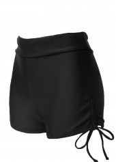 Wide Strap Patchwork Black Swimdress Top-No Bottom