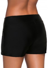 Low Waisted Black Plus Size Swim Shorts