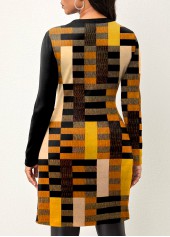 Geometric Print Split Yellow T Shirt