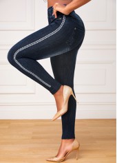 Black Elastic Waist High Waisted Ankle Length Leggings