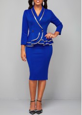 Royal Blue Sequin Long Sleeve Bodycon Dress