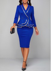 Royal Blue Sequin Long Sleeve Bodycon Dress