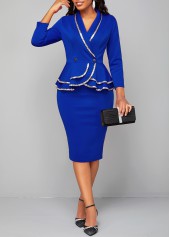 Royal Blue Sequin Long Sleeve Bodycon Dress
