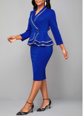 Royal Blue Sequin Long Sleeve Bodycon Dress