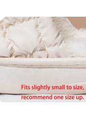 Checkered Design Beige Round Toe Falt Slippers