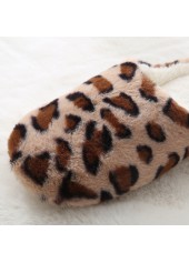 Light Camel Round Toe Falt Leopard Slippers