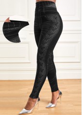High Waisted Black Ankle Length Leggings