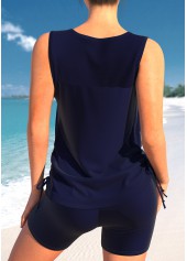 Tribal Print Criss Cross Navy Tankini Set