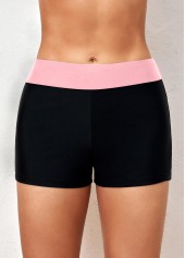 Mid Waisted Pink Contrast Swim Shorts