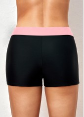 Mid Waisted Pink Contrast Swim Shorts