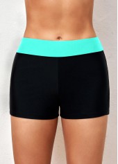 Cyan Mid Waisted Contrast Swim Shorts