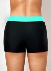 Cyan Mid Waisted Contrast Swim Shorts