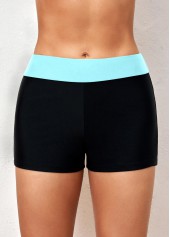 Mid Waisted Contrast Light Blue Swim Shorts