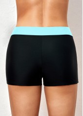 Mid Waisted Contrast Light Blue Swim Shorts