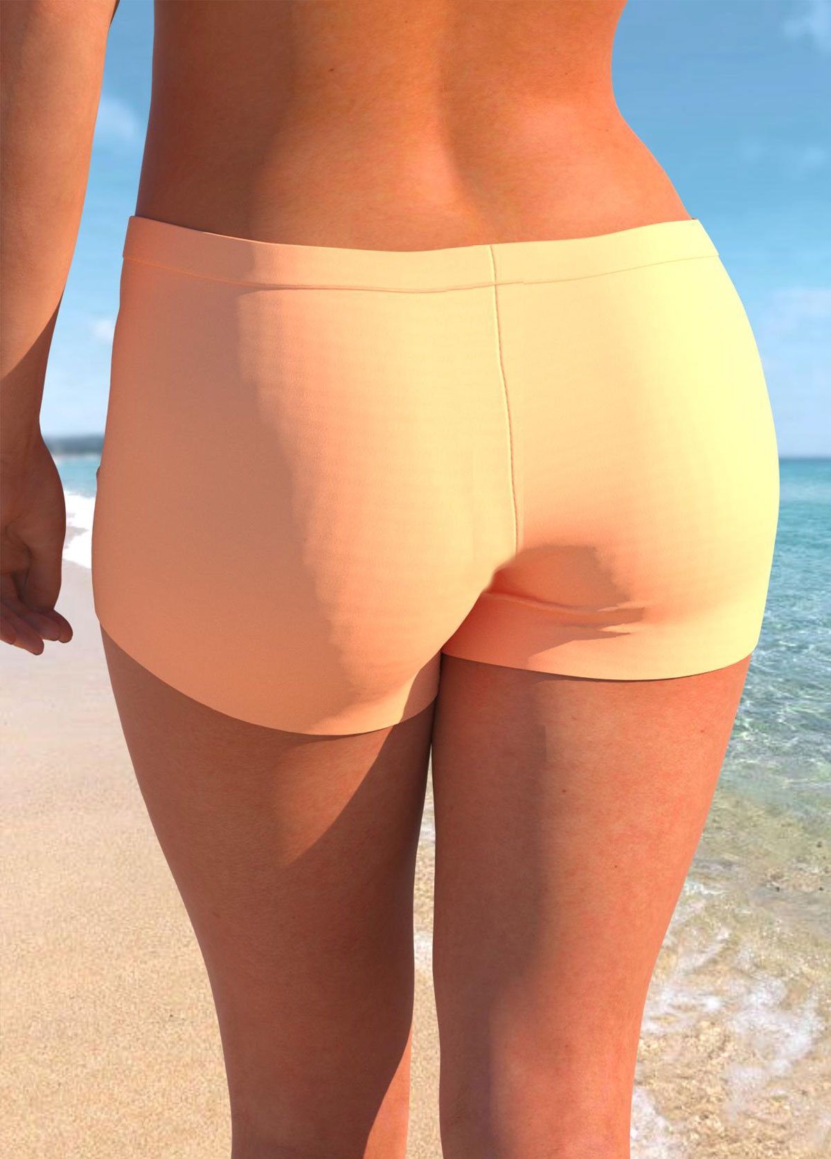 Mid Waisted Orange Plus Size Swim Shorts