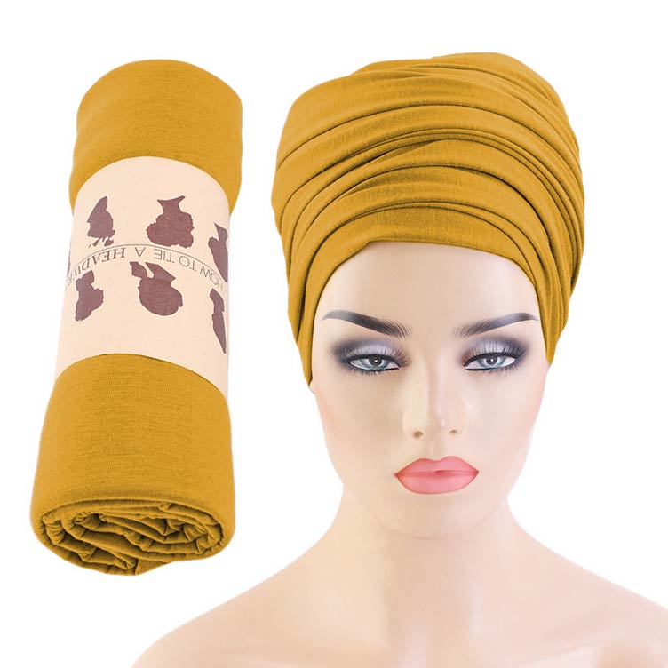 Stretchy Polyester Fold Ginger Turban Hat