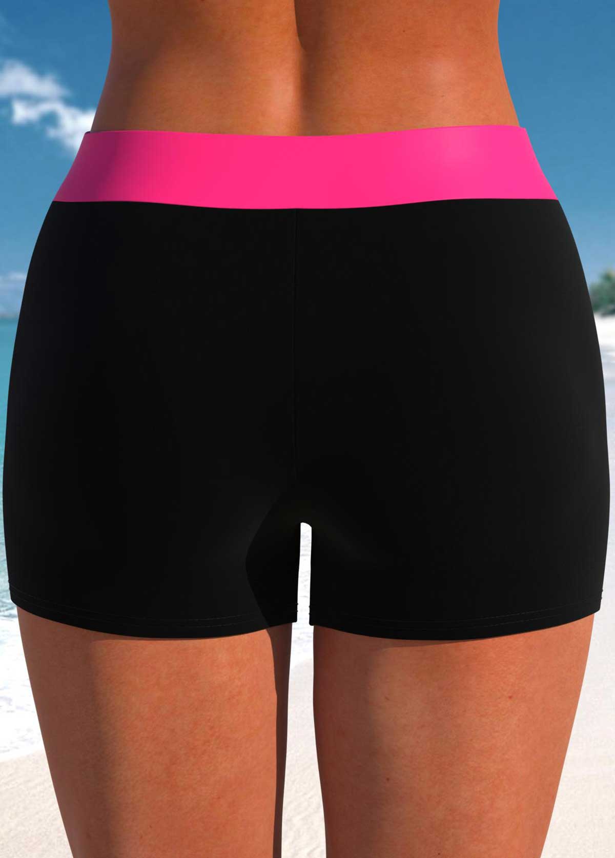 Skinny Mid Waisted Black Swim Shorts