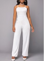 Button White Cardigan and V Neck Jumpsuit