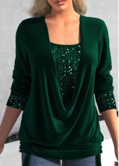 Plus Size Green Long Sleeve T Shirt