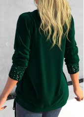 Plus Size Green Long Sleeve T Shirt