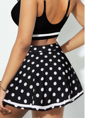 Polka Dot Cut Out Black Bikini Set