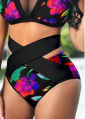 Floral Print Patchwork Multi Color Bikini Set