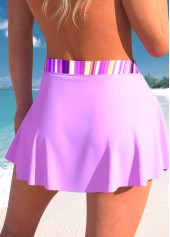 Striped Criss Cross Light Purple Bikini Set
