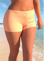 Mid Waisted Orange Plus Size Swim Shorts