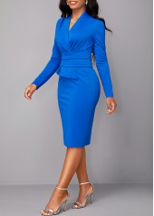 Blue V Neck Corset Bodycon Dress