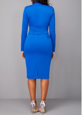 Blue V Neck Corset Bodycon Dress