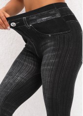 Black Skinny Ankle Length High Waisted Leggings