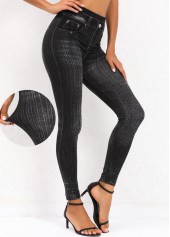 Black Skinny Ankle Length High Waisted Leggings