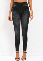 Black Skinny Ankle Length High Waisted Leggings