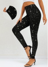 Black Galaxy High Waisted Ankle Length Leggings