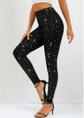 Black Galaxy High Waisted Ankle Length Leggings