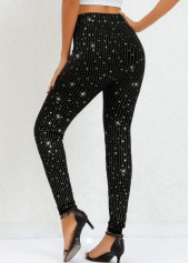 Black Galaxy High Waisted Ankle Length Leggings