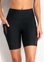 Patchwork Circular Ring Black Tankini Top-No Bottom