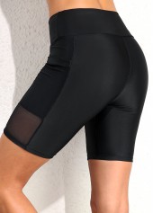 Patchwork Circular Ring Black Tankini Top-No Bottom