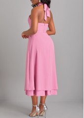 Criss Cross Layered Pink Sleeveless Dress