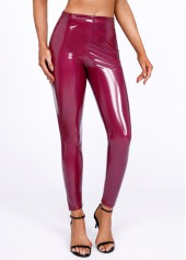 Skinny Wine Red High Waisted Leggings